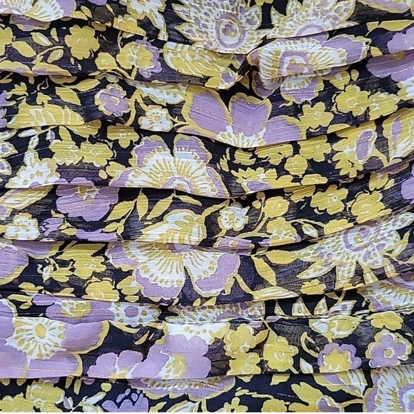 ✨Zara | Floral One Shoulder Rushed Mini Cocktail Dress. *NWOT* - Picture 4 of 4